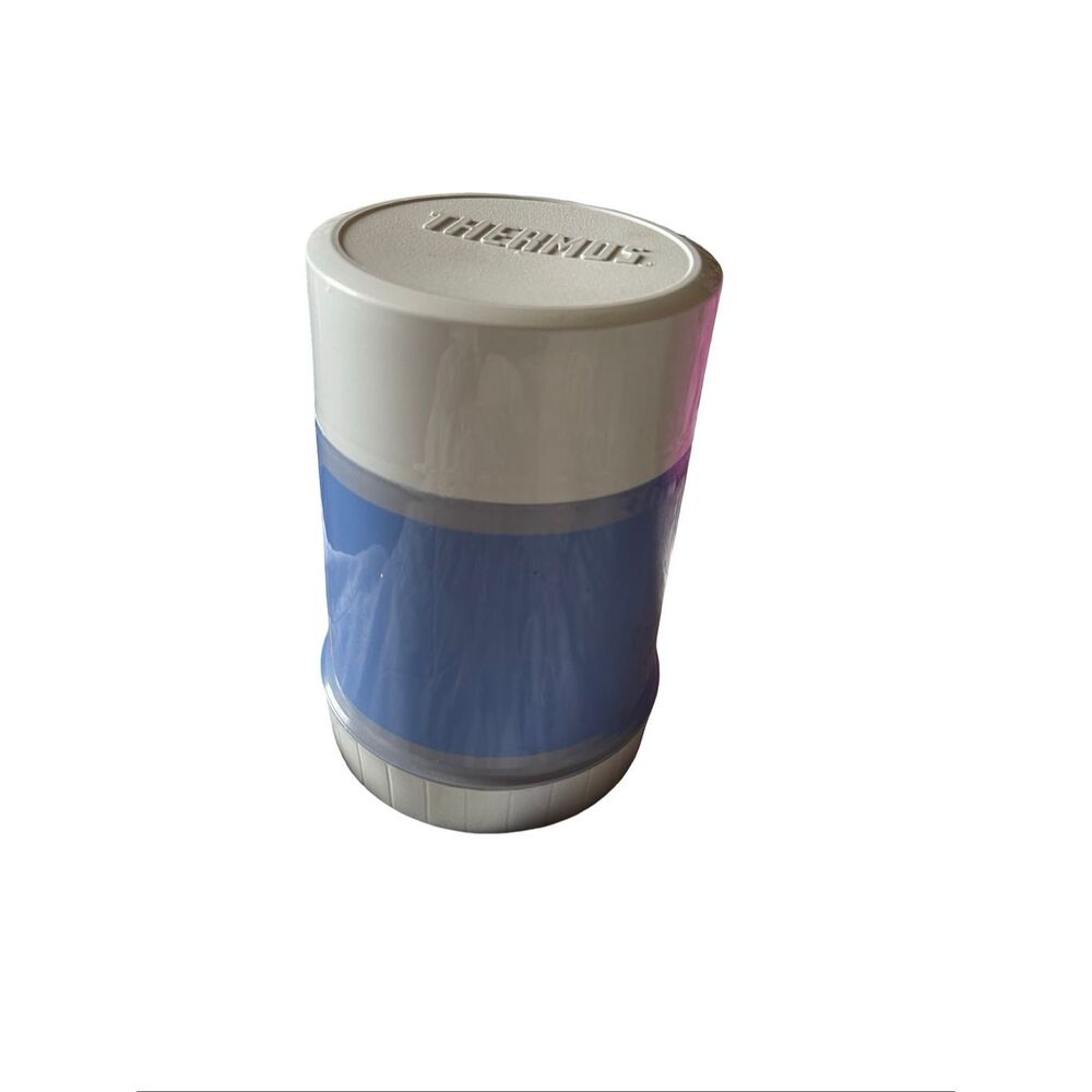 Thermos Blue Gray Travel Mug Cup Hot Cold 10 oz Insulated Food Storage Jar